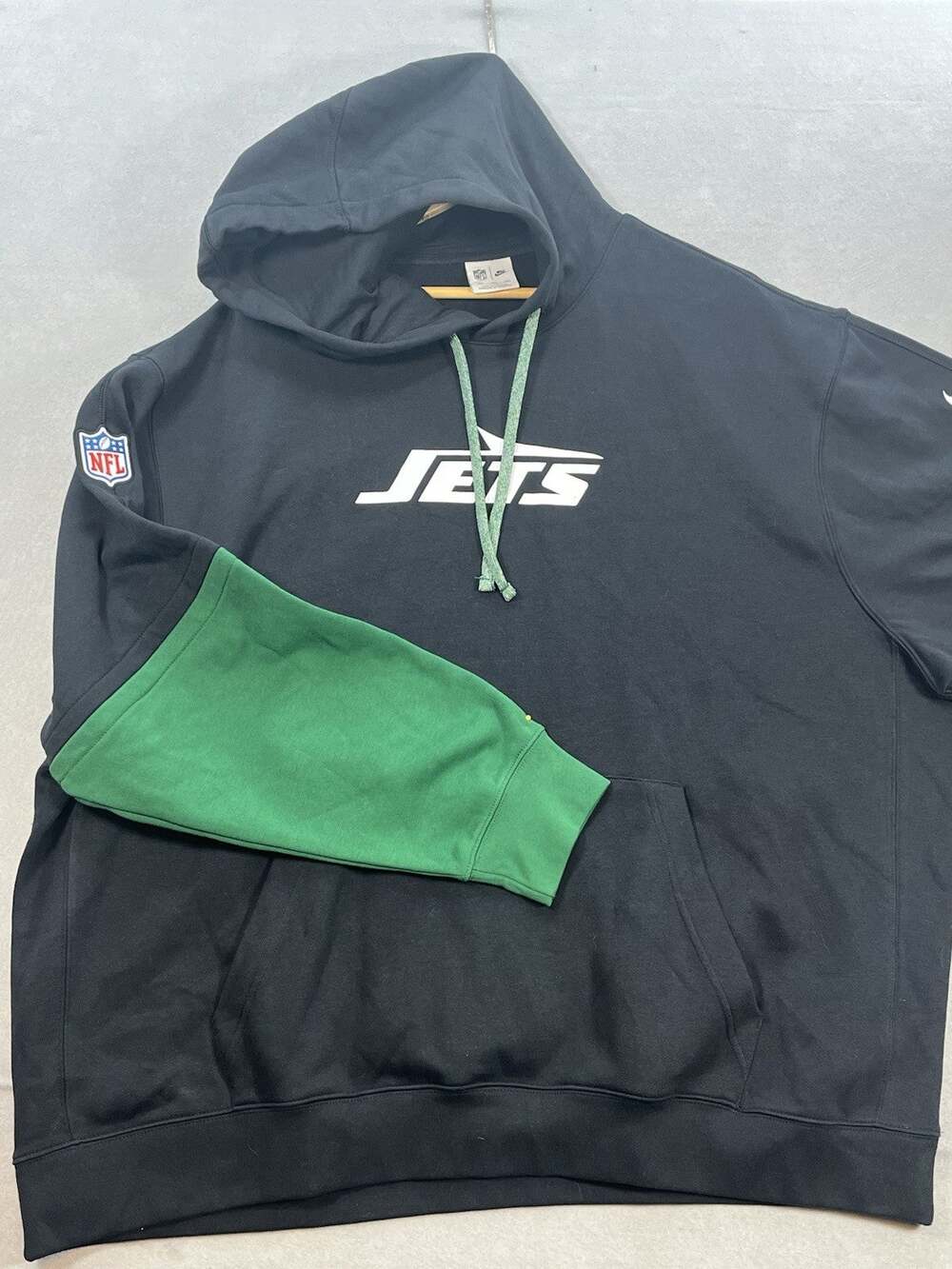 Nike New York Jets Mens 3XL Hoodie Black Green NFL Football Pullover Sweatshirt